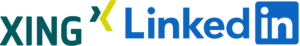 Logos von XING und LinkedIn