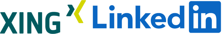 Logos von XING und LinkedIn